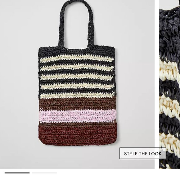 new ANN TAYLOR raffia tote bag $148.00 - Picture 1 of 2